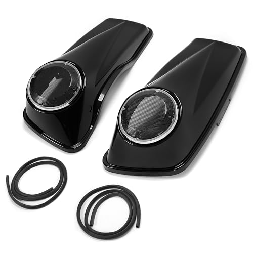 Tapa de alforja para altavoz Kojem, compatible con modelos Touring 2014-2022 FLT, FLHT, FLHTCU, FLHRC, Road King, Road Glide, Street Glide, Electra Glide y Ultra-Classic, par negro, 2 piezas