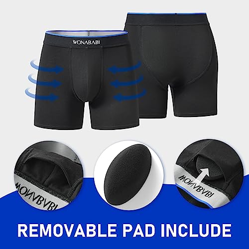 Wonababi Boxer Briefs Underwear for Trans, Anti-Chafing Stretch Boy shorts Panties for Transboy, Ftm4