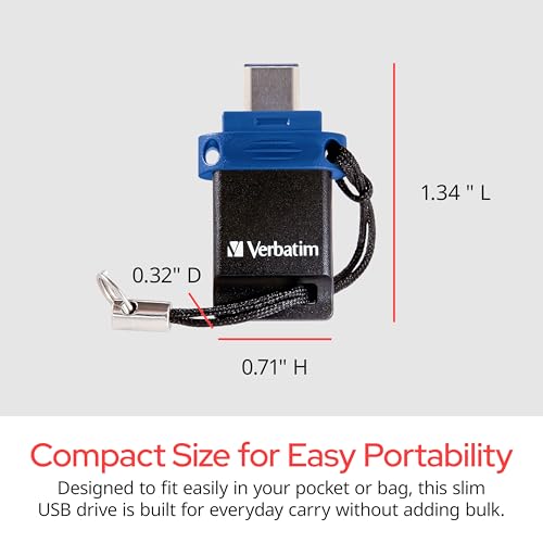 Image of Verbatim 32GB Store 'n' Go Dual OTG USB 3.2 Gen 1 Flash Drive for USB-C Devices - 2 in 1 Type C Thumb Drive