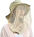 Mosquito Head Net Hat, UV Protective Sun Cap with Mesh Protection from Insect Khaki