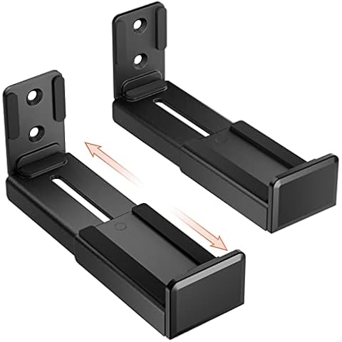 PUTORSEN Soundbar Mount, Universal Dual Soundbar Wall Mount for Most of Soundbars, Hold up to 33 lbs, Depth Adjustable 3.5”-6.1” Sound Bar Mount, Black Cover