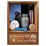 Favonuovy Pet Memorial Shadow Box Keepsake 9.25x13 Dog Memorial Gifts for Loss of Dog Death Sympathy and Remembrance Gift Large Pet Picture Frame Display Case with Deep Rainbow Bridge Drawer
