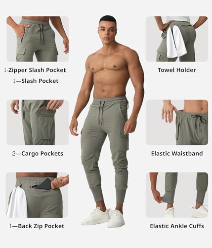 Men's Athletic Joggers – Active Gym Pants with Cargo & Zipper Pockets for Running, Training, and Workouts4
