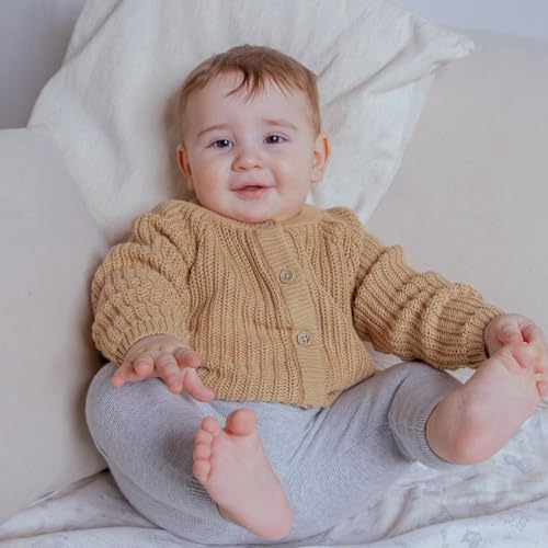 Stellou & friends 100% Cotton Chunky Ribbed Knitted Cardigan for Boys & Girls Ages 0-6 Years4