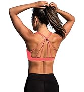 icyzone Padded Strappy Sports Bra Yoga Tops Activewear Workout Clothes for Women