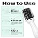 Trademark Beauty Hair Dryer Brush in One, Blow Dryer Brush, Wet and Dry Hair, Anti-Frizz Ions, Smooths, Ceramic, Creates Volume, All Hair Types - White