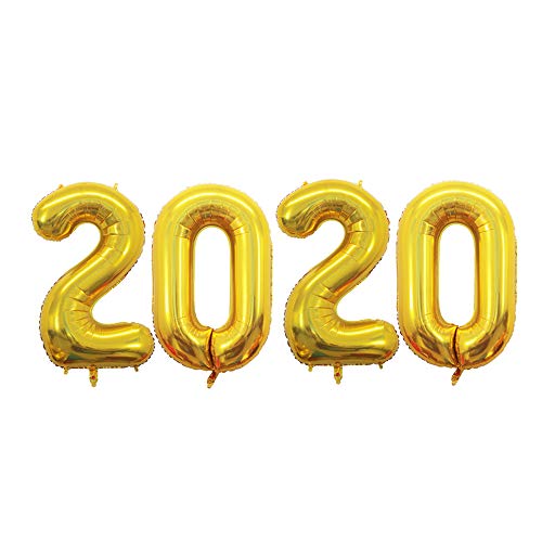 GOER 42 Inch 2020 Gold Foil Number Balloons for 2020 New Year Eve Festival Party Supplies Graduation Decorations