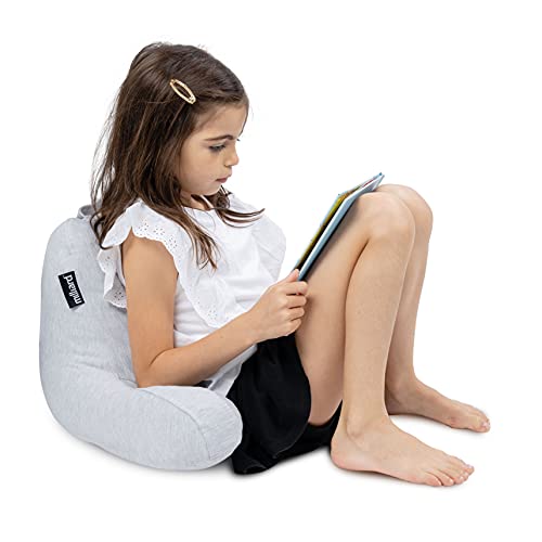 Milliard Reading Pillow with Shredded Memory Foam, Kids Back Rest Pillow for Sitting in Bed with Cooling, Removable Cover –14x13 inches (Grey) - Image 3