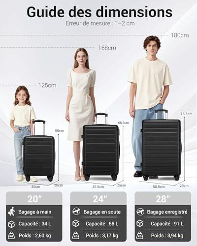Valise Soute 76 cm 28 Pouces Rigide ABS, Bagage Grande Capacité – Image 2