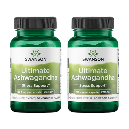 Swanson Ultimate Ashwagandha KSM-66 - Herbal Supplement Supporting Healthy Stress Levels &
