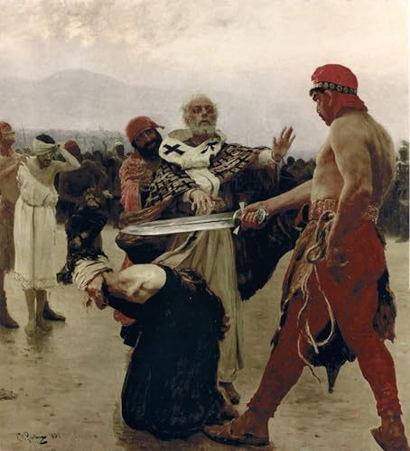 Tableau Ilia Repine Saint Nicolas de l'art russe pour decoration de bureau de 60x90cm