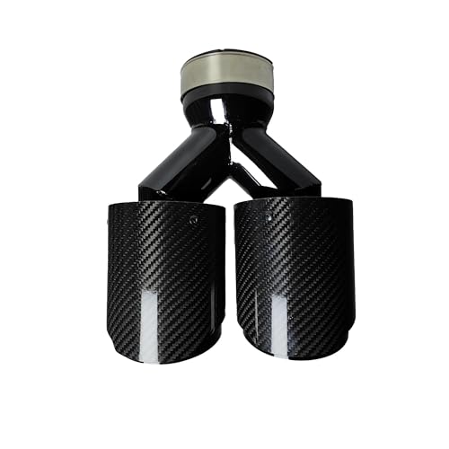 Embouts d'échappement universels double sortie noir brillant 76.2mm vers 101mm