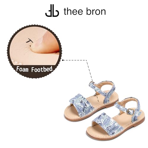 Image of THEE BRON Toddler Girls Vintage Open Toe Sandals Cushioned Comfy Summer Dress Shoes