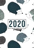  Agenda semana vista 2020: Del 1 de enero de 2020 al 31 de diciembre de 2020: Diario, organizador y planificador con vista semanal y mensual español: Erizos lindos en blanco 933-1