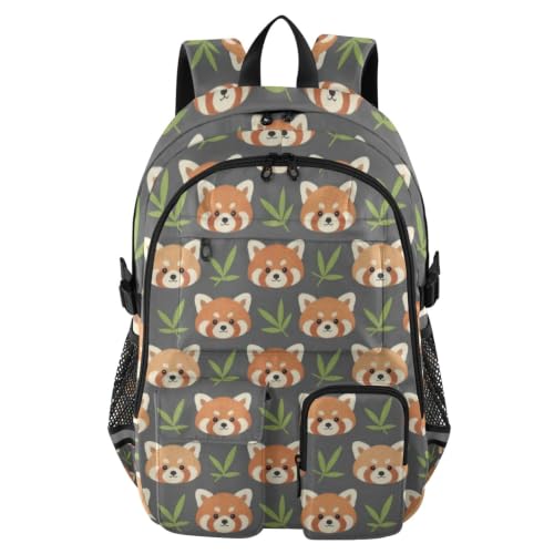 Mochila escolar de pandas rojos para adolescentes ideal para campus universitario y clase