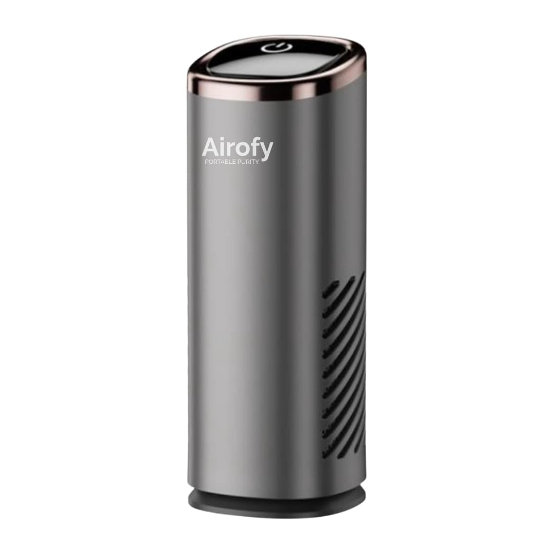 Airofy Airo Luxe Portable Air Purifier with HEPA H13 Filter, Diffuser & Aromatherapy | Allergy & Asthma Relief, Negative Ion, 3 Modes, Touch Control, Compact for Car, Home & Office