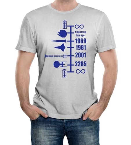 Image of Reality Glitch Men's Spaceship Timeline Movie, Space, Sci Fi and Science Inspired Funny Graphic T-Shirt (5XL, Light Grey)