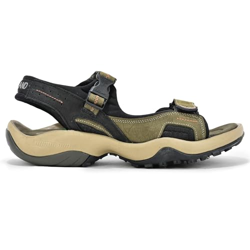 Image of Woodland Men's Camel Elephant Print Nubuk Sandals-UK-5 (EURO 39)