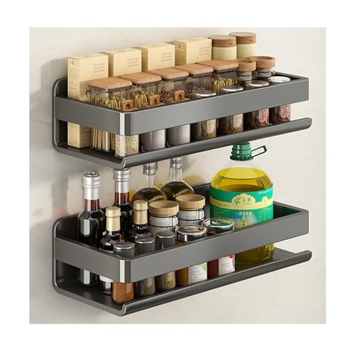 Organizador de pared para especias, soporte para condimentos de cocina, 2 piezas, ideal para estantes de cocina y baño
