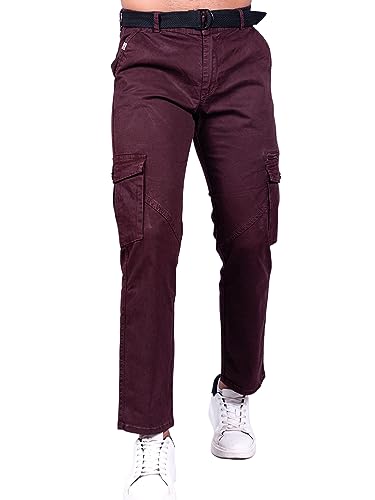 Image of Tistabene Ruby Wine Gap Twill Cotton Cargo Pants