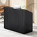 LITTLE TREE 47-Inch Reception Desk with Counter, Black Front Desk Reception Room Table, Retail Counter for Checkout, Modern Welcome Desk for Lobby, Office, Beauty Salon