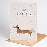 Lovely Cards - Dackel Konfetti - lustige Geburtstagskarten für Frauen Männer - Mann Frau - Geburtstagskarte lustig - lustige Geburtstagsgeschenke - A6 (Klappkarte) 40. Jahre 30. Jahre