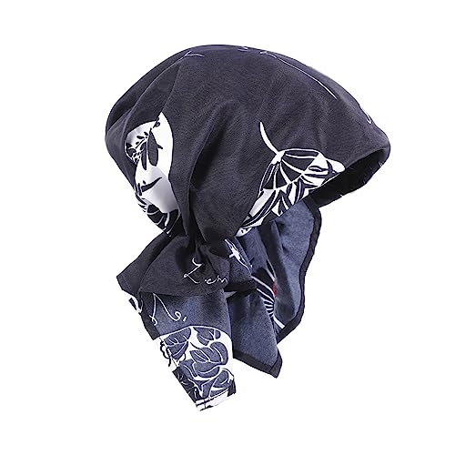 ROMISBABA Gorro De Chef para Cocina Turbante Azul Resistente Al Desgaste De Tela Unisex para Restaurante y Bar Diseño Japonés Ajustable