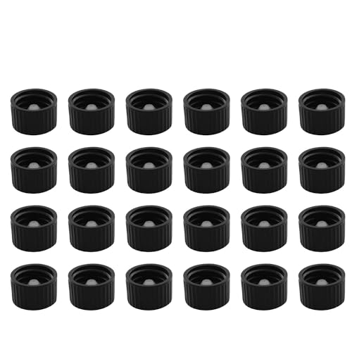 JCBIZ 24PCS 18 Tooth Black Boston Bottle Cap Phenolic Bakelite Lid Polycone Caps