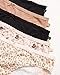 Jessica Simpson Women's Bikini Underwear - 5 Pack Sexy Lace Trim Seamless Panties Briefs for Women, Medium, Black/Black/Textured Animal Pearl Blush/Dolce/Mellow Garden Pearl