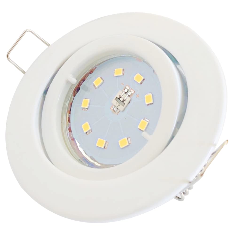 LED Decken Einbaustrahler 230V inkl. 4 x 5W SMD LM Farbe Weiß LED Einbauleuchte Laura Rund 4000K Deckenspot