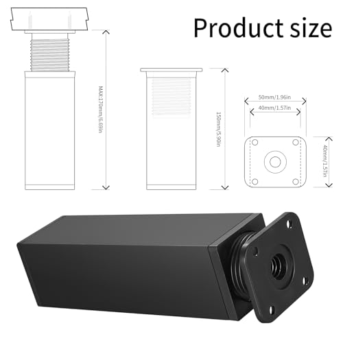 Fulushouxi BGMUS-023 4 Pcs Metal Adjustable Furniture Legs thumb #1