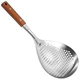 ANMIOU Stainless Steel Colander Strainer Pasta Food Noodle Grease Drain Fine Mesh Metal Kitchen Universal Clip on Spider Handle