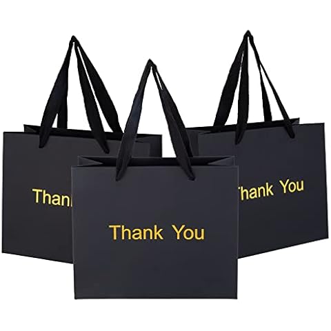 Ronvir 25Pcs Black Gift Bags Cover