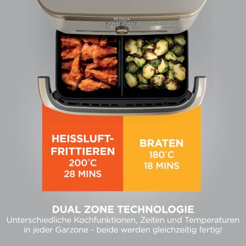 Ninja Foodi FlexDrawer Heißluftfritteuse Dual Zone Stone Gold AF500EUSD – Ansicht 6