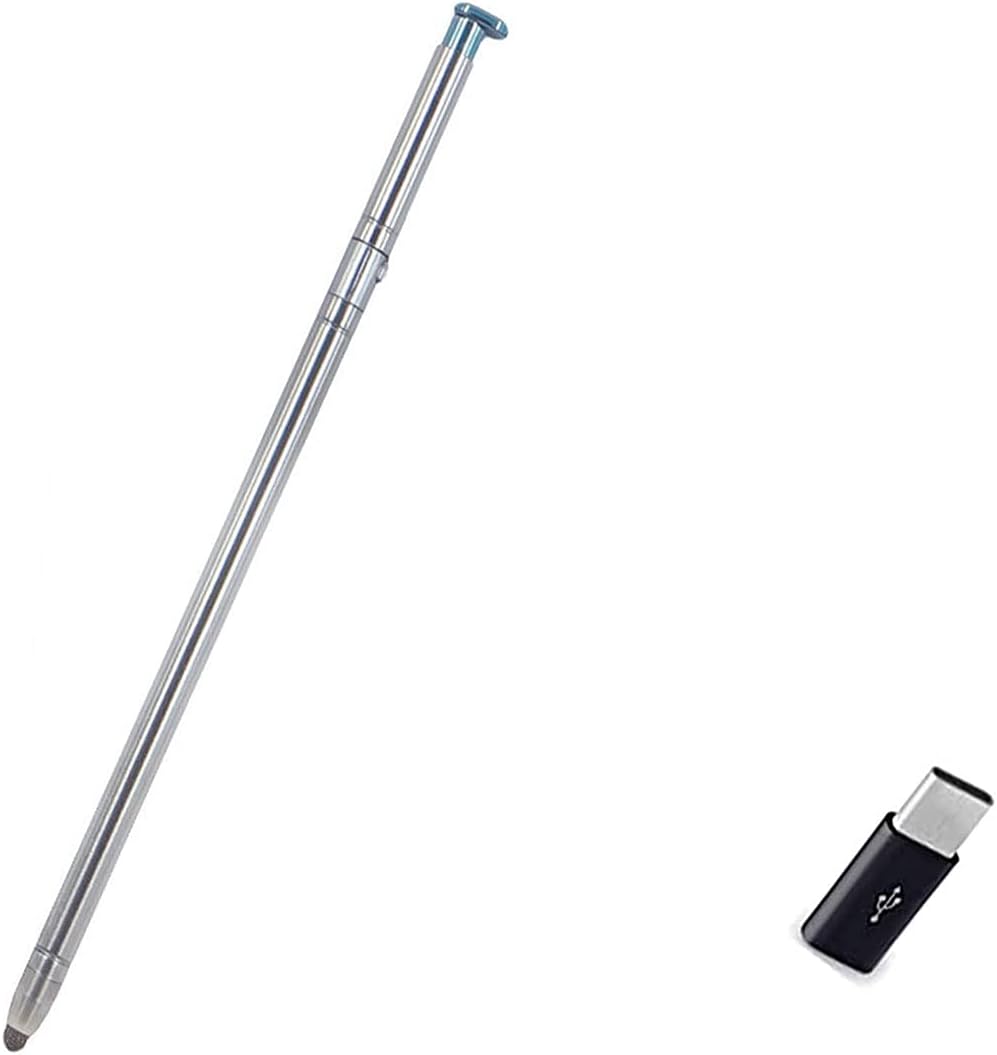Holographic White LCD Touch Screen Stylus Pen Replacement Parts for LG Stylo 6 ,Stylo 6 Plus ,Boost AT&T TracFone Verizon Xfinity T-Mobile Sprint Cricket + Type C Convertor