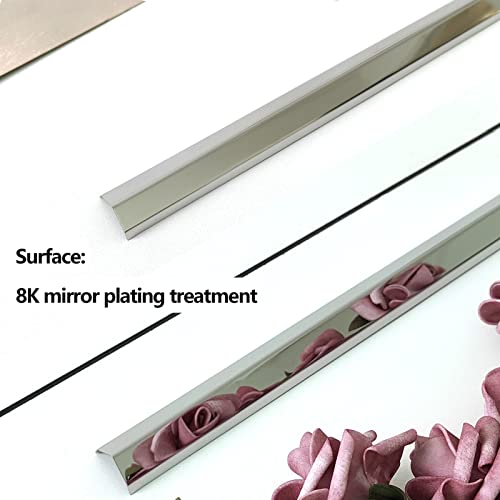 Gaeaauto 3/4" X 3/4" X 48" Silver Stainless Steel Corner Guards Metal Wall Corner Protectors Mirror-Like Finish 20 Ga With 90-Degree Angle And Snug Wall Wings- 6 Pack #TOP3