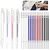 Bolígrafos de Marcado de Tela Borrables, Bolígrafos Borrables por Calor, Rotuladores de 4 Colores para Marcar Tejidos con 20 Recambios, para Cuero, Ropa, Costura, Confección
