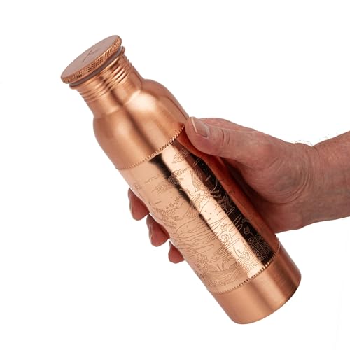 Bouteille en cuivre pour eau potable gourde ayurvédique 900 ml - 3