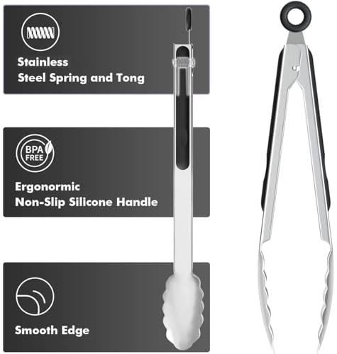 Chefaide CHEFAIDE-012 Cooking Tongs,Set Of 3 Stainless Steel Tongs,Kitchen Tongs thumb #3