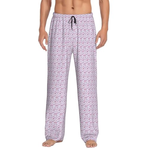 Pantalon de pyjama homme anti transpirant léger à motif fleurs rouges