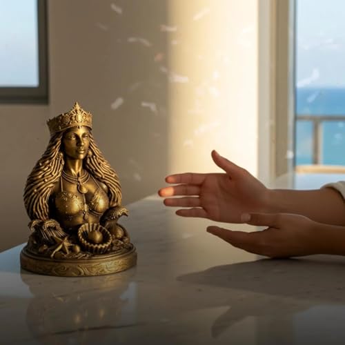 Estatua Yemaya Orisha pintada a mano 5 pulgadas miniatura 5