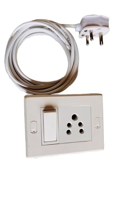 Extension Board with Switch, 5 Amp Socket, White, PVC Wire, Indian 3-Pin Plug, 3 Meter Cable Wire-image-44