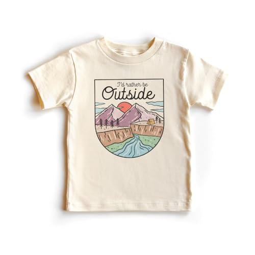 I'd Rather Be Outside Toddler Shirt - Summer Nature Lover Adventure Gift - Cute Boys & Girls Natural Toddler Youth Graphic Tee