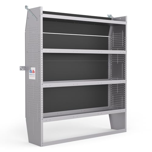 AA Products SH-6005 Steel Mid/High Roof Van Shelving Storage System Fits Transit, NV, Promaster and Sprinter, Van Shelving Units, 52''W x 60''H x 13''D