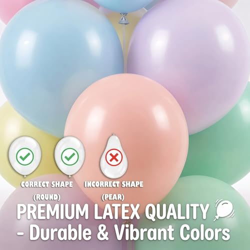 Image of Pastel Balloon Column Kit Set of 2 With Macaron Latex Balloons Stand Included - Base,Pole,Balloon Tower Backdrop Decoration for Wedding,Baby Shower,Bridal,Graduation,Birthday,Easter Party,Bachelorette