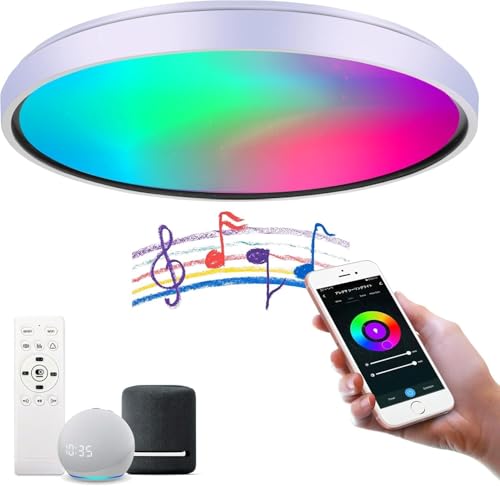 Hoyoomi LEDV[OCg 8 4500lm 45w  F alexaΉ BluetoothXs[J[ 邳[ F ȃGl 铔 Rt ^ rO Ɩ V dC tȒP