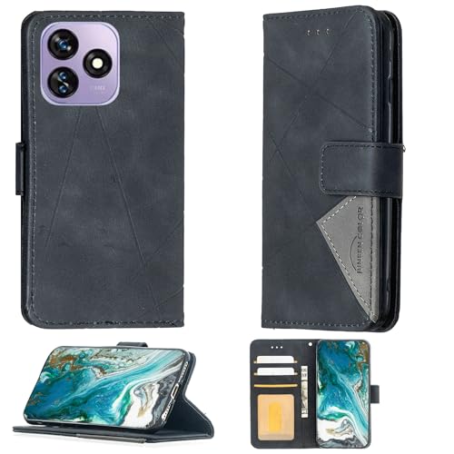 Aroepurt Case Compatible for Oukitel C51 Phone Case Cover Flip Stand Cover PU Leather Wallet Case Black