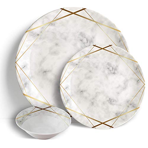 Sabella Home Service de table 18 pièces Marbre doré Cover