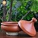 Swadeshi Blessings Unglazed Clay Tajine Pot for Cooking with Lid/LEAD-FREE Earthen Tajine/Clay Tagine Cookware for baking +FREE ASH For Cleaning