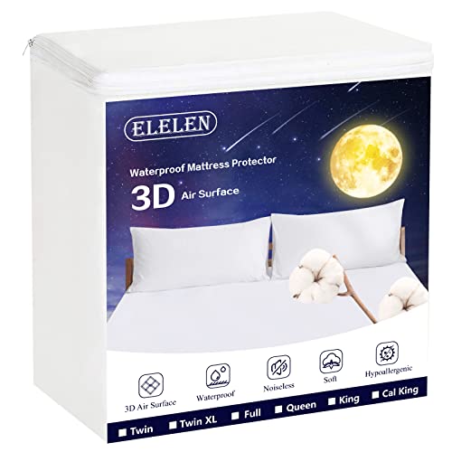 Elelen Full Size Mattress Protector 100% Waterproof Full Mattress Pad With 3D Air Cotton Fabric Ultra Soft Breathable Noiseless Quilted Mattress Cover Deep Pocket Fitted Up To 18" - Vinyl Free (Full) #TOP7